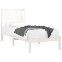 Bedframe massief grenenhout wit 120x190 cm - thumbnail