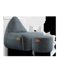 Canvas Lounge Chair & Pouf - thumbnail