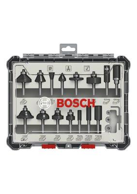 Bosch Professional Freesset, 1/4 inch schacht, 15-delig 2607017473