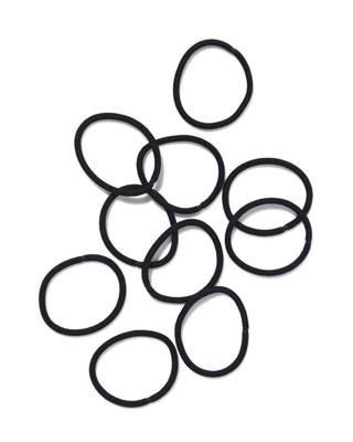 HEMA Haarelastiekjes zwart- 10 stuks (zwart)
