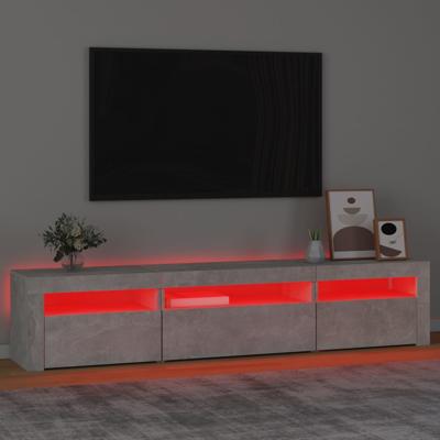 Tv-meubel met LED-verlichting 210x35x40 cm betongrijs