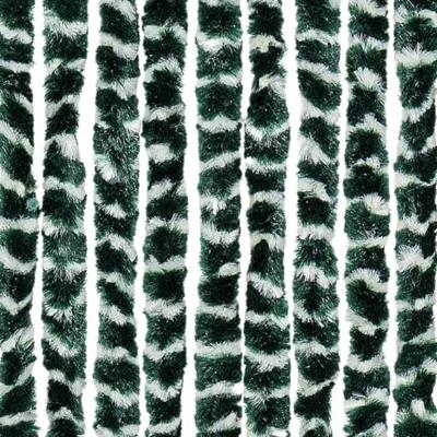 Vliegengordijn 118x220 cm chenille groen en wit
