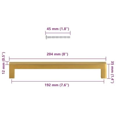 VidaXL Handvatten 5 st 192 mm roestvrij staal goudkleurig