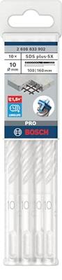 Bosch Accessoires PRO SDS plus-5X Hammer Drill Bit | 10 x 100 x 160 mm | 10 pcs - 2608833902 Bosch Accessoires PRO SDS plus-5X Hammer Drill Bit | 10 x 100 x 160 mm | 10 pcs - 2608833902