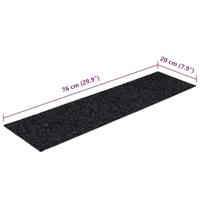 VidaXL Trapmatten zelfklevend 30 stuks 76x20 cm zwart rechthoekig - thumbnail