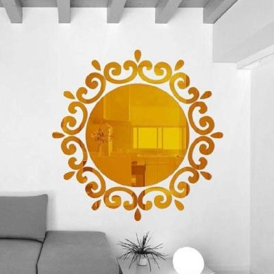 Bloem Vine aankleden spiegel Art vinyl muurschildering decor plafond muur sticker (goud)