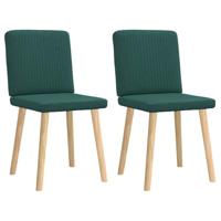 Eetkamerstoelen 2 st stof donkergroen - thumbnail