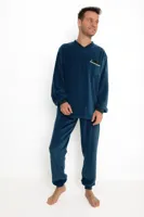 Outfitter velours heren pyjama - Anchor - Warme winter pyjama - thumbnail