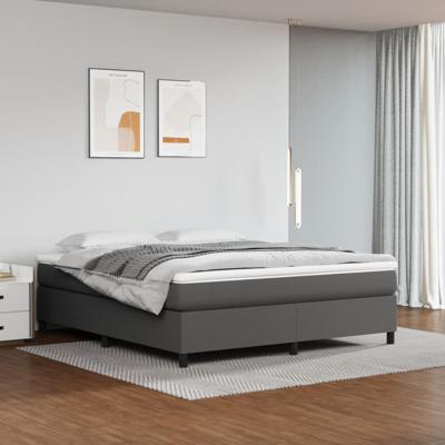 Bedframe kunstleer grijs 160x200 cm