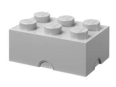 LEGO Opbergdoos Brick 6 (Grijs)