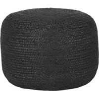 LABEL51 Poef 'Jute' kleur Zwart - thumbnail