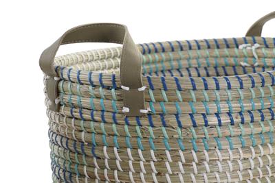 Basket spelset DKD Home Decor Wit Turkoois Natuurlijk Zeegras Tropisch 45 x 35 x 18 cm 2 Onderdelen Basket spelset DKD Home Decor Wit Turkoois Natuurlijk Zeegras Tropisch 45 x 35 x 18 cm 2 Onderdelen