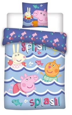Peppa Pig dekbedovertrek Splash 140 x 200 cm - 65 x 65 cm - katoen Peppa Pig dekbedovertrek Splash 140 x 200 cm - 65 x 65 cm - katoen