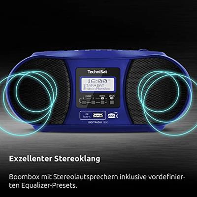TechniSat DIGITRADIO 1990 Radio/CD-speler DAB+, VHF (FM) AUX, Bluetooth, CD, USB Acculaadfunctie, Wekfunctie Blauw TechniSat DIGITRADIO 1990 Radio/CD-speler DAB+, VHF (FM) AUX, Bluetooth, CD, USB Acculaadfunctie, Wekfunctie Blauw