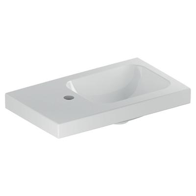 Geberit iCon fontein 53x31 cm, met kraangat en aflegvlak links, zonder overloop, wit