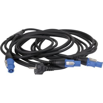 Showtec Schuko naar 3x powerCON splitkabel