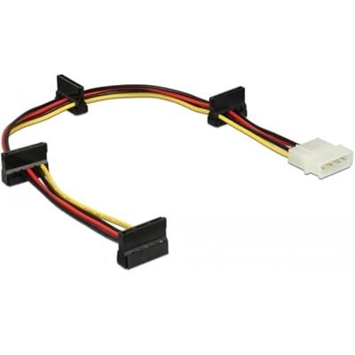 DeLOCK Kabelvoeding Molex 4-pins stekker > 4x SATA 15-pins adapter