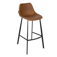 Dutchbone Barkruk 'Franky' PU (zithoogte 80cm), kleur Bruin - thumbnail