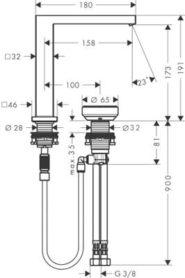 Hansgrohe Tecturis E 2-gats wastafelkraan 150 CoolStart met waste, mat zwart - thumbnail