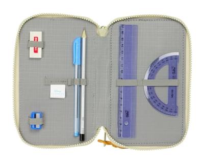 Driedubbele Pennenzak Mufasa Groen Beige 12,5 x 19,5 x 5,5 cm 37 Onderdelen