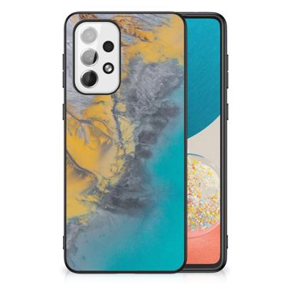 Samsung Galaxy A73 Marmeren Print Telefoonhoesje Marble Blue Gold