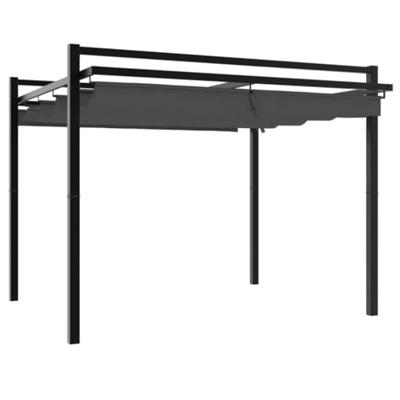 Prieel met uittrekbaar dak 3x3 m aluminium antracietkleurig Prieel met uittrekbaar dak 3x3 m aluminium antracietkleurig