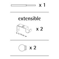 Stang voor Gordijnen Stor Planet Uitschuifbaar Wit (110 cm) - thumbnail