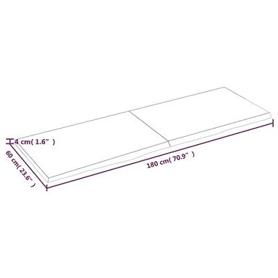 VidaXL Wastafelblad 180x60x(2-4) cm onbehandeld massief hout