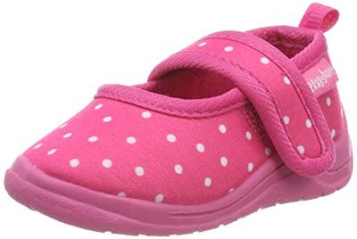 Playshoes pantoffels Stippen Fuchsia Wit-30-31