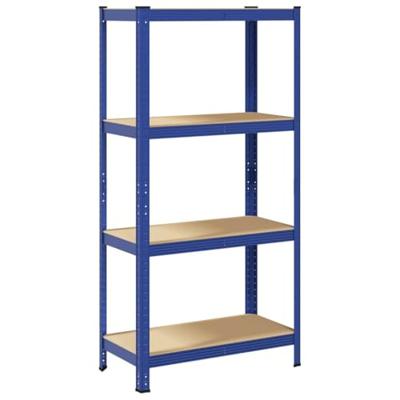 VidaXL Opbergrek 4-laags staal en bewerkt hout blauw