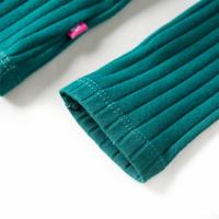 Kindershirt met lange mouwen geribd 92 donkergroen - thumbnail