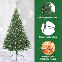 VidaXL Kunstmatig voorverlicht kerstboom met 300 led groen 210 cm pvc - thumbnail