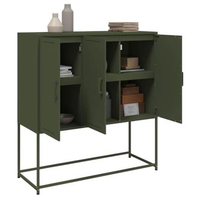 Hoge kast 100,5x39x107 cm staal olijfgroen