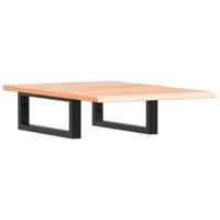 Badkamer wandschap staal en massief eikenhout - thumbnail