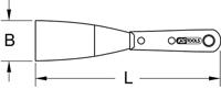 KS Tools 907.2265 RVS spatel, 75 mm, met houten handgreep - thumbnail