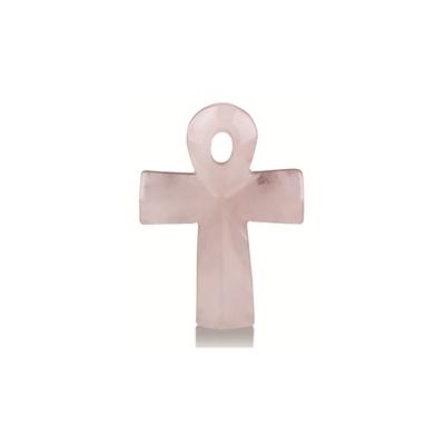 Hanger van Rozenkwarts met Ankh Teken