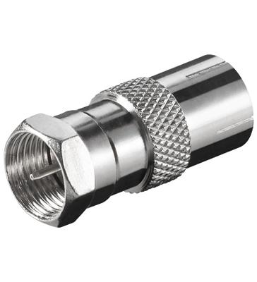 Goobay 11624 F-adapter, F-stekker > coaxbus - zink