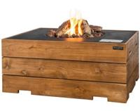 Cocoon vuurtafel teakhout rechthoek antraciet - thumbnail