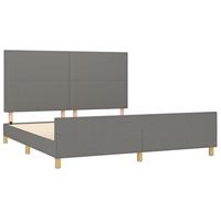Bedframe zonder matras stof donkergrijs 160x200 cm - thumbnail