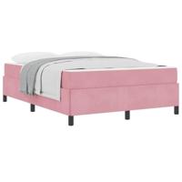Bedframe met matras Roze en wit 140 x 190 cm Fluweel - thumbnail