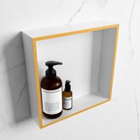 MONDIAZ EASY Nis 29,5x29,5cm in solid surface kleur Ocher | Talc. 1 vak geschikt voor in- of opbouw - thumbnail