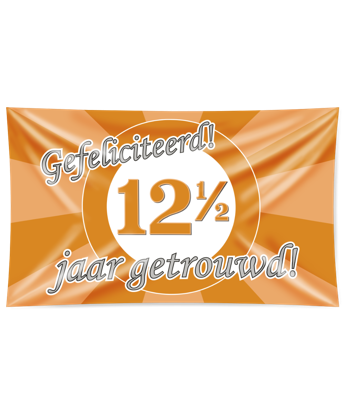 Gevelvlag 12,5 Jaar Getrouwd Brons (150x90cm)