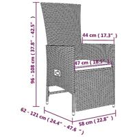 9-delige Tuinset met kussens poly rattan beige - thumbnail