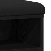 Opbergbank 100x30x48 cm bewerkt hout zwart eikenkleurig - thumbnail