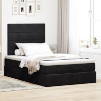 Ottoman bed met matrassen 100x200cm fluweel zwart - thumbnail