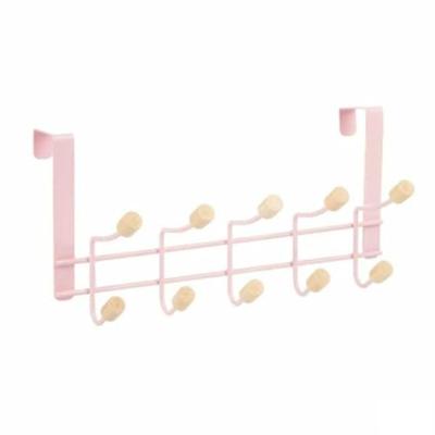 Kapstok voor deur Roze Hout Metaal 35 x 17 x 15 cm (6 Stuks)