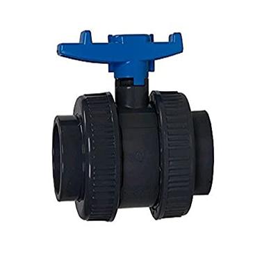 PVC kogelkraan met dubbele wartel - 50 mm PVC kogelkraan met dubbele wartel - 50 mm