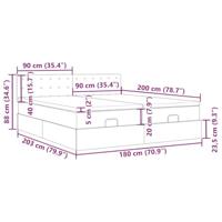 Ottoman bed met matrassen en LED's 180x200cm fluweel lichtgrijs - thumbnail