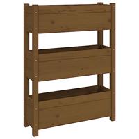 VidaXL Plantenbak 77x25x104,5 cm massief grenenhout honingbruin - thumbnail