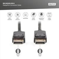 Digitus DB-340100-020-S DisplayPort-kabel DisplayPort Aansluitkabel DisplayPort-stekker, DisplayPort-stekker 2.00 m Zwart Rond, Afgeschermd (dubbel) - thumbnail